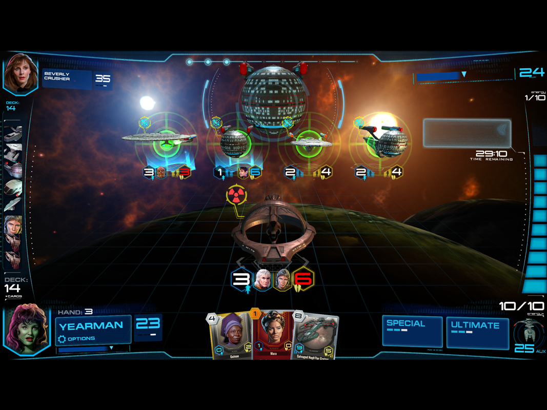 Star Trek: Adversaries (iPad) screenshot: Now I can hijack one of Dr. Crusher's ships.