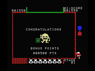 Alibaba and 40 Thieves (MSX) screenshot: You successfully catched all thieves. Well done!