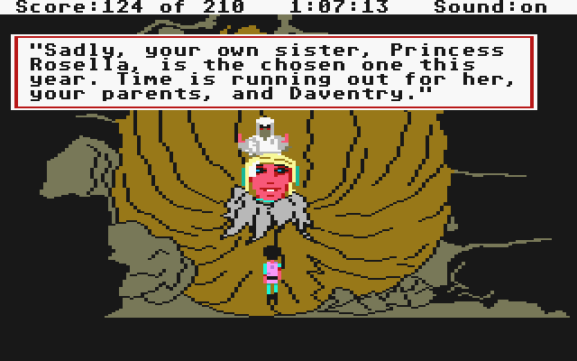 King's Quest III: To Heir is Human (Atari ST) screenshot: Gwydion visits the Oracle