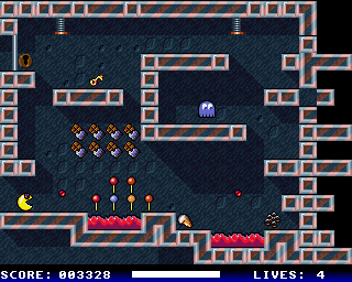 Plat Man (Amiga) screenshot: Deadly pink water