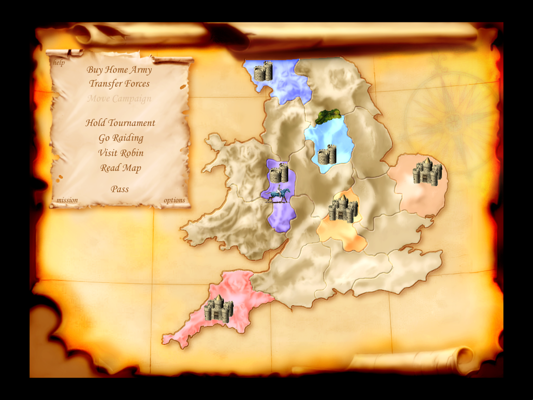Defender of the Crown: Digitally Remastered Collector's Edition (Windows) screenshot: The conquest map