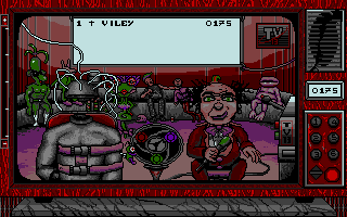 Mad Show (Atari ST) screenshot: The host gleefully proclaims my death.