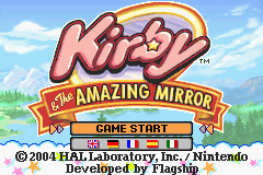 Kirby & The Amazing Mirror (Game Boy Advance) screenshot: Title Screen