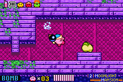Kirby & The Amazing Mirror (Game Boy Advance) screenshot: Bomb ability: Kirby will have an endless supply of bombs to throw at his enemies