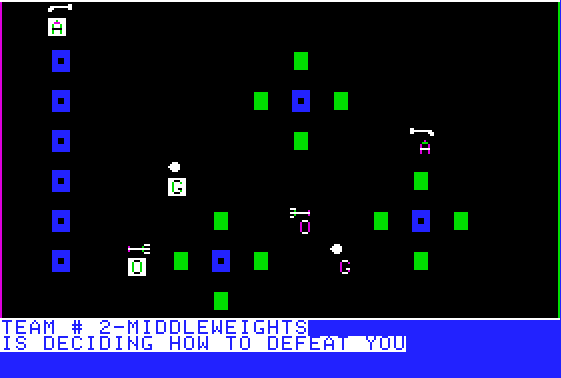 Galactic Gladiators (Apple II) screenshot: You see this message a lot