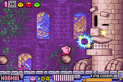 Kirby & The Amazing Mirror (Game Boy Advance) screenshot: Boss fight