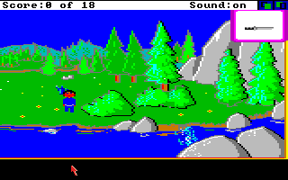 Mixed-Up Mother Goose (Amiga) screenshot: There is some pretty scenery in Mother Goose Land.