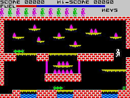 Caves of Doom (ZX Spectrum) screenshot: Watch that caterpillar at the bottom