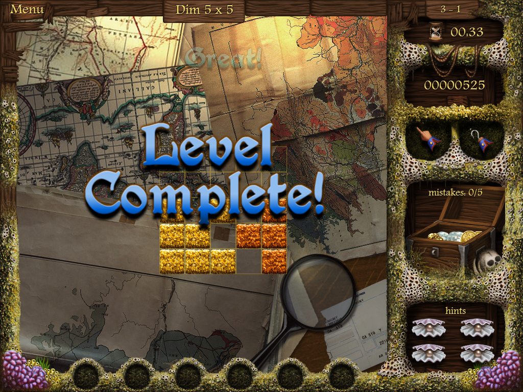 Arizona Rose and the Pirates' Riddles (iPad) screenshot: I completed this level