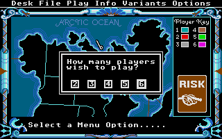The Computer Edition of Risk: The World Conquest Game (Atari ST) screenshot: Player selection