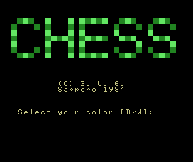 Chess (MSX) screenshot: Title screen