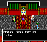 Defenders of Oasis (Game Gear) screenshot: Talking to the King, your father