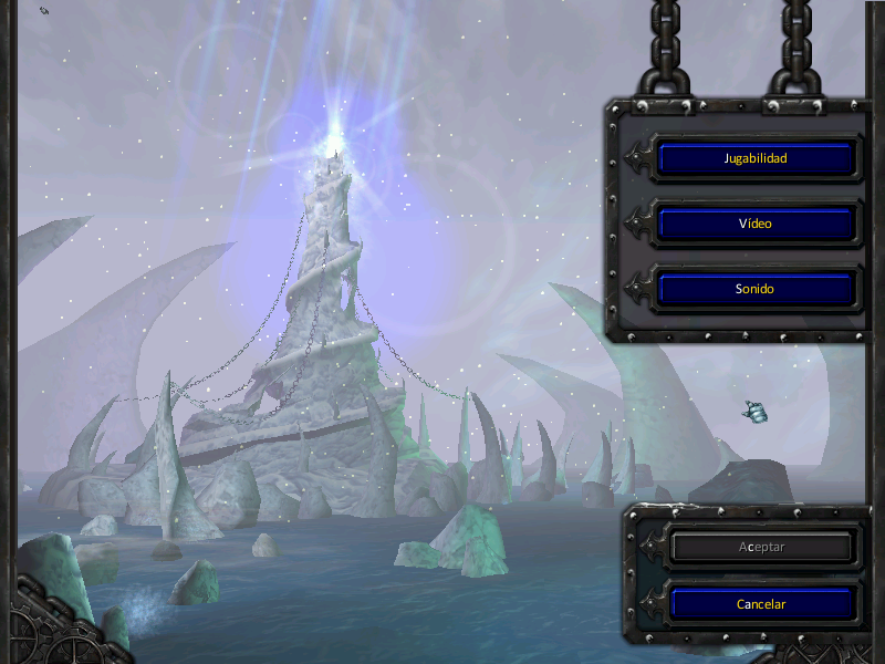 WarCraft III: The Frozen Throne (Windows) screenshot: Options menu