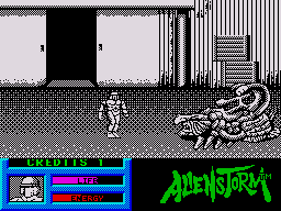 Alien Storm (ZX Spectrum) screenshot: This boss isn't so tough