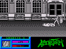 Alien Storm (ZX Spectrum) screenshot: Carla in action