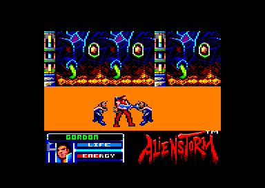 Alien Storm (Amstrad CPC) screenshot: Kangaroo men