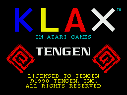 Klax (ZX Spectrum) screenshot: Title screen