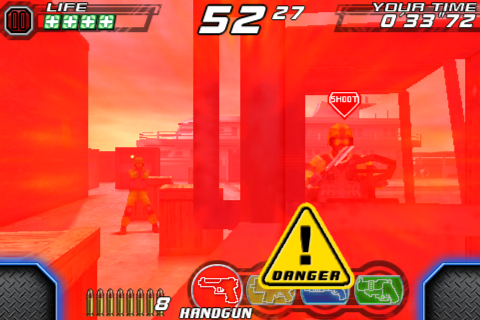 Time Crisis: 2nd Strike (iPhone) screenshot: Being attacked by a forklift