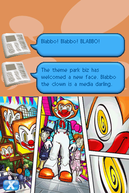 Thrillville: Off the Rails (Nintendo DS) screenshot: Blabbo - Every venture he touches turns to gold