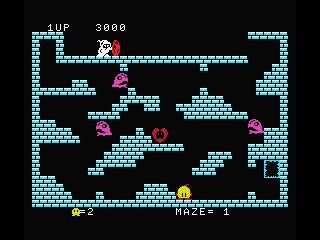 Chack'n Pop (MSX) screenshot: Pick up the red heart