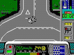 Paris-Dakar (ZX Spectrum) screenshot: Turning right