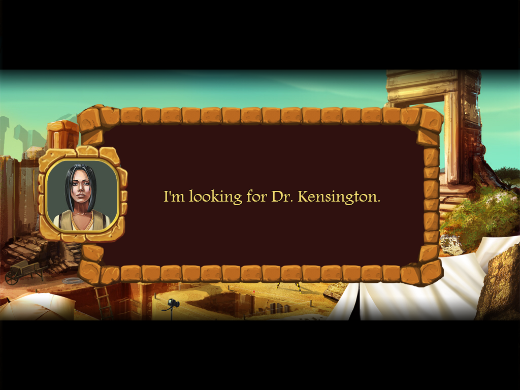 Arizona Rose and the Pharaohs' Riddles (iPad) screenshot: Arrived in Egypt and meeting Dr. Kensington