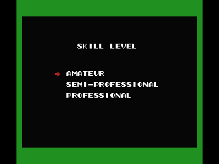 Champion Soccer (MSX) screenshot: Skill select screen