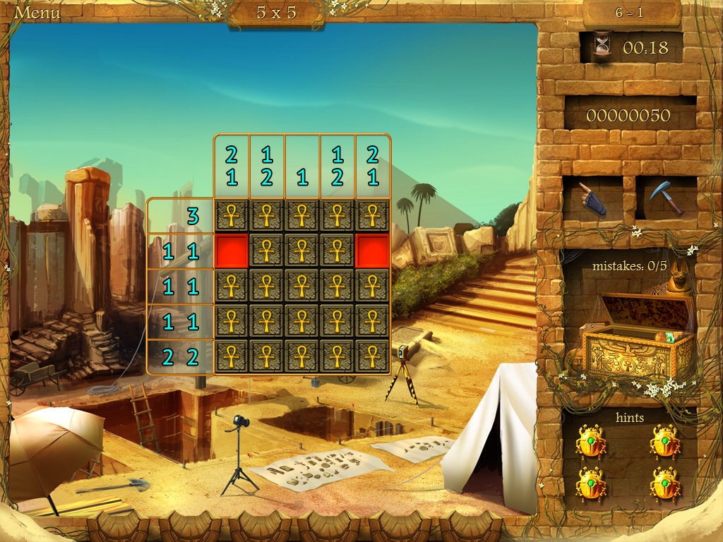 Arizona Rose and the Pharaohs' Riddles (iPad) screenshot: I've solved part of the puzzle