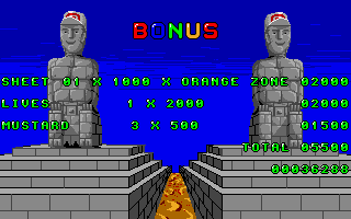 Burger Man (Amiga) screenshot: Bonus points