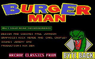 Burger Man (Amiga) screenshot: Introduction screen