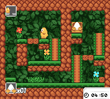 Toki Tori (Game Boy Color) screenshot: Using the Bridge Builder item