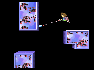 Umihara Kawase: Shun - Second Edition (PlayStation) screenshot: Before stages you sometimes get a tutorial to help you along the way.