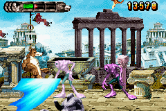 Altered Beast: Guardian of the Realms (Game Boy Advance) screenshot: The wolf's rush attack is very powerful.