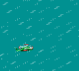 Desert Strike: Return to the Gulf (Game Gear) screenshot: Cruising over the sea