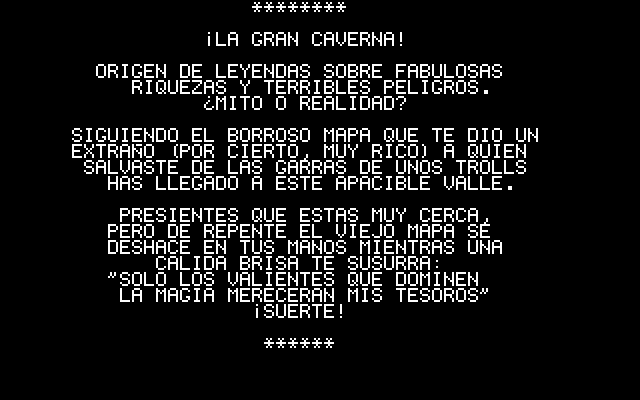La Aventura Original (DOS) screenshot: Introduction
