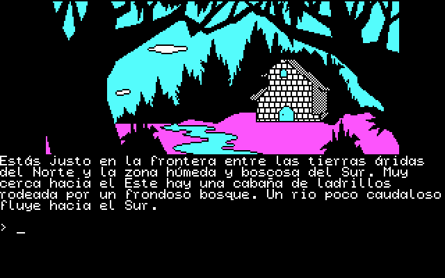 La Aventura Original (DOS) screenshot: First contact with the adventure