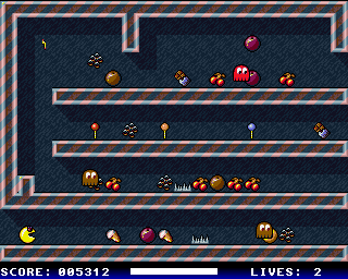 Plat Man (Amiga) screenshot: Short jumping ahed