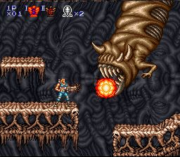 Contra III: The Alien Wars (SNES) screenshot: Entering the last level!