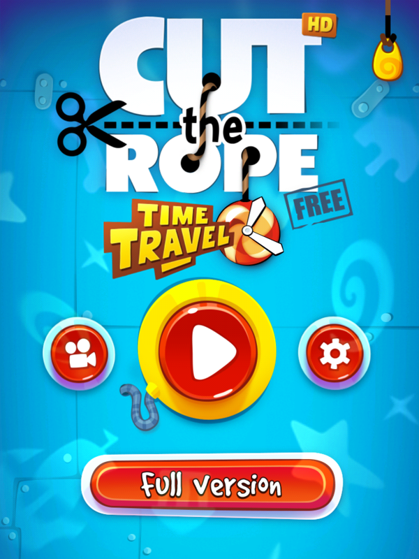 Cut the Rope: Time Travel (iPad) screenshot: Title and main menu (free version)