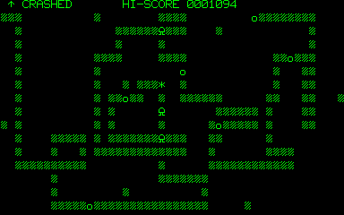 Lumberjack (Nascom) screenshot: Crashed - game over