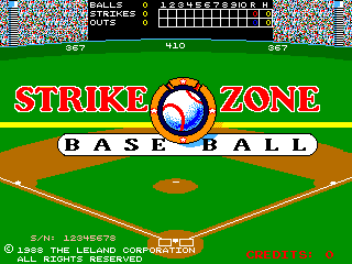 Strike Zone Baseball (Arcade) screenshot: Title Screen.