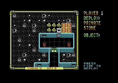 Laser Squad (Commodore 64) screenshot: Deploying units