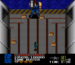 Last Alert (TurboGrafx CD) screenshot: It isn't clear WHY this guy is so huge.