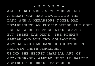 Last Battle (Genesis) screenshot: Story