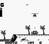 Choplifter III (Game Boy) screenshot: Shooting at a tank