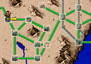 Last Battle (Genesis) screenshot: On the map you can often choose different routes
