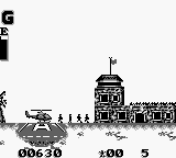 Choplifter III (Game Boy) screenshot: Hostages entering the home base