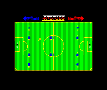 Kenny Dalglish Soccer Manager (ZX Spectrum) screenshot: Place your players relative to the opposition on the tactics screen
