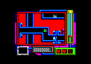 Coil Cop (Amstrad CPC) screenshot: This is where you get from area to area