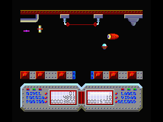 The Last Mission (MSX) screenshot: You can go down through the hole in the floor. (MSX2)
